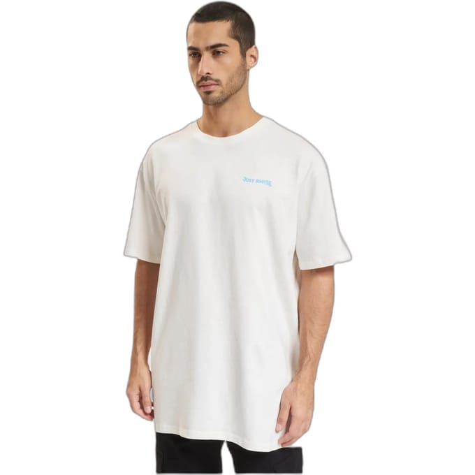 Just Rhyse - WavyPalms Heren Tshirt - S - Wit/Blauw