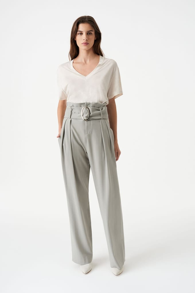 IRO Paris Orida Trouser Light Grey Maat: M | Straight Broeken Outlet | Dames | Grijs