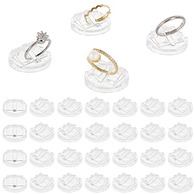 30 Stuks Transparante Acryl Ring Displayhouders voor Sieraden