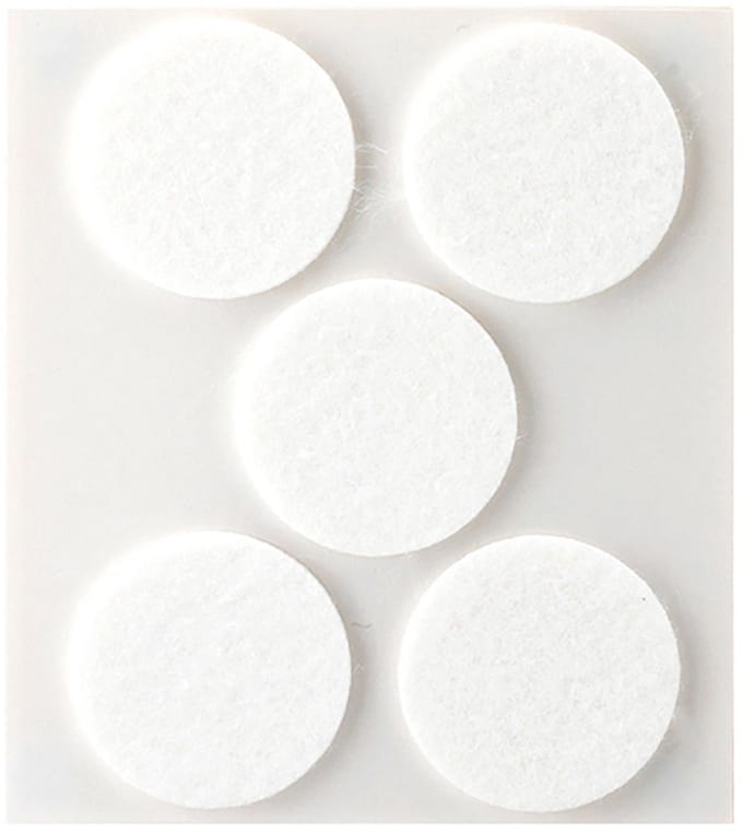 Inofix Zelfklevende Vilt Ø34mm - Rond - Wit - 5 stuks