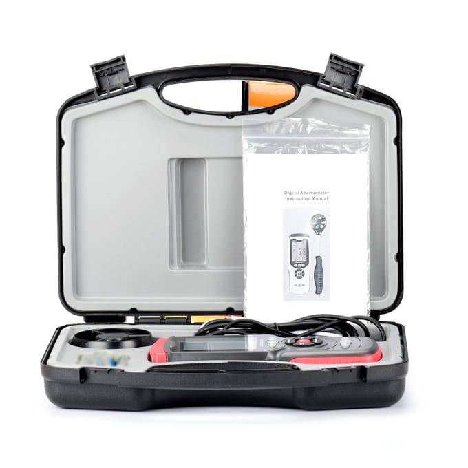 Draagbare digitale anemometer Professionele multifunctionele anemograaf met afneembare hulpventilator Black & Red