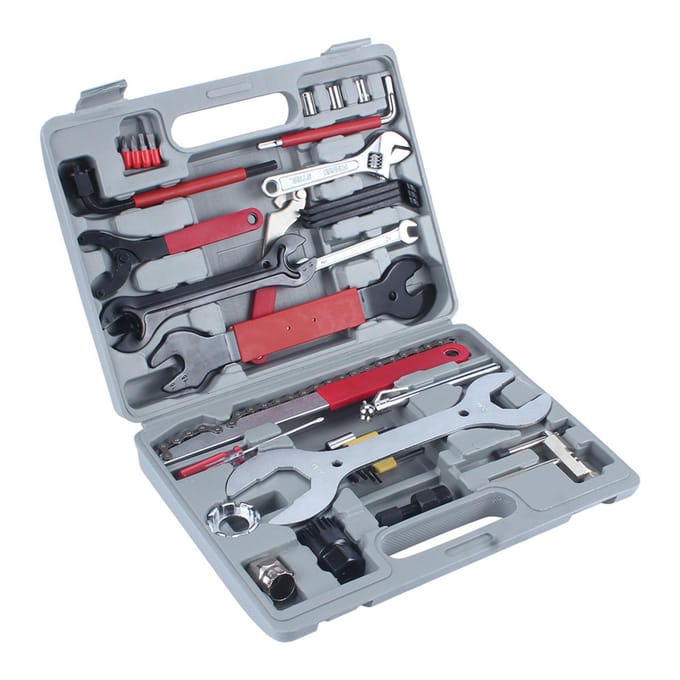 44 stuks Fietsreparatie Multi-Tools Kit Set Mountainbike Fiets Lekke Band Bandenpomp wit