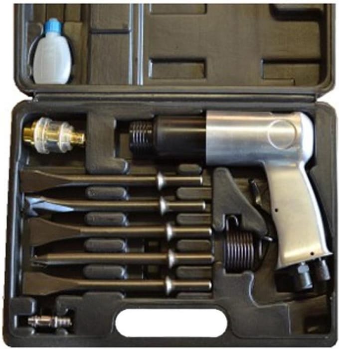 Weber Tools Pneumatische Beitelhamer 9 delig in koffer