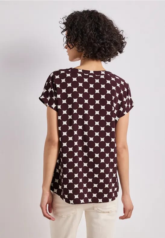Blouse met losse schouders en gespleten hals