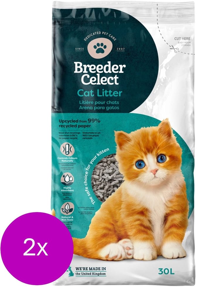 Breedercelect  - Kattenbakvulling - 2 x 30 l
