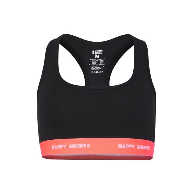 Happy Shorts Dames Sport BH Bustier Zwart 2-Pack - Maat S