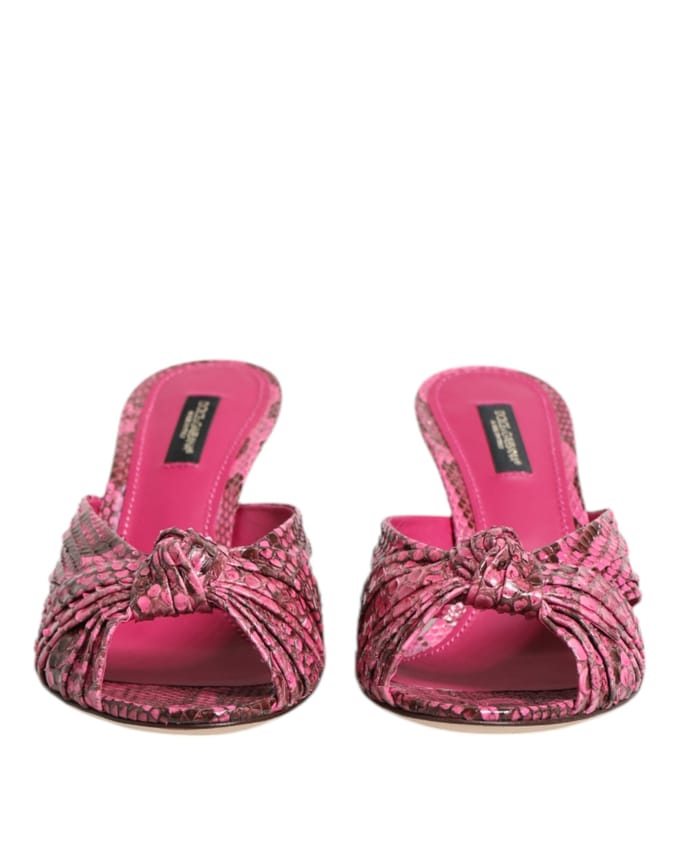 Dolce & Gabbana Roze Leren Hakken Slides Sandalen Schoenen