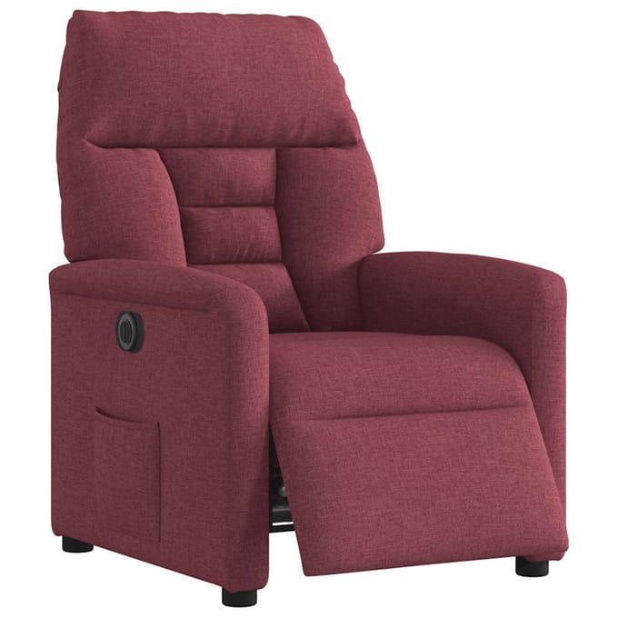 vidaXL - Fauteuil - verstelbaar - elektrisch - stof - wijnrood
