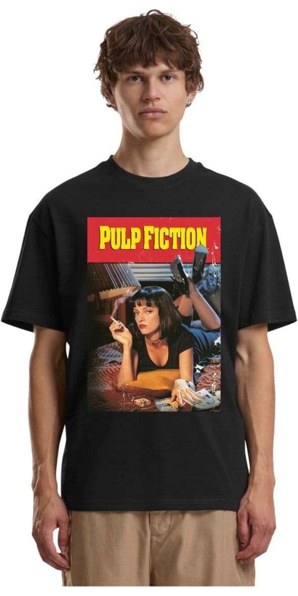 Merchcode Pulp Fiction - Clean Oversize Heren Tshirt - XXS - Zwart