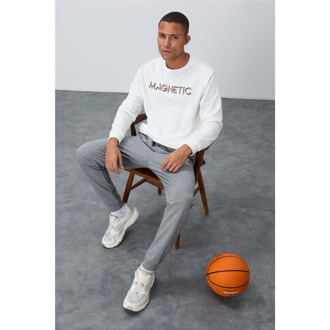 Heren Geprinte Ronde Hals Sweatshirt