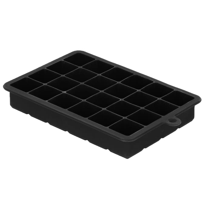 24 Vak Silicone IJsblokjesmaker Vorm Vierkant DIY Ijsmaker Keuken Bar Drinkaccessoires black