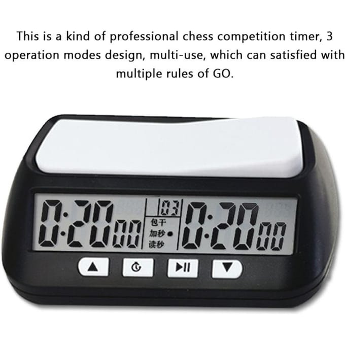 Professionele schaakklok Elektronisch bordspel Competitie-urenteller Compacte count-up-down timer geel