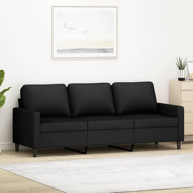 vidaXL - Driezitsbank - 180 - cm - fluweel - zwart
