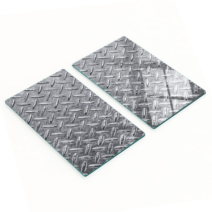Glazen serveerplanken met afbeeldingen, metaal, 2x30x52 cm