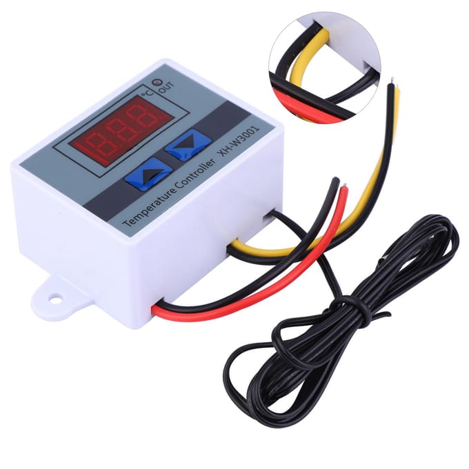 DC 12V 120W Digitale Temperatuurregelaar Thermostaatschakelaar met Waterdichte Sensor Sonde gray