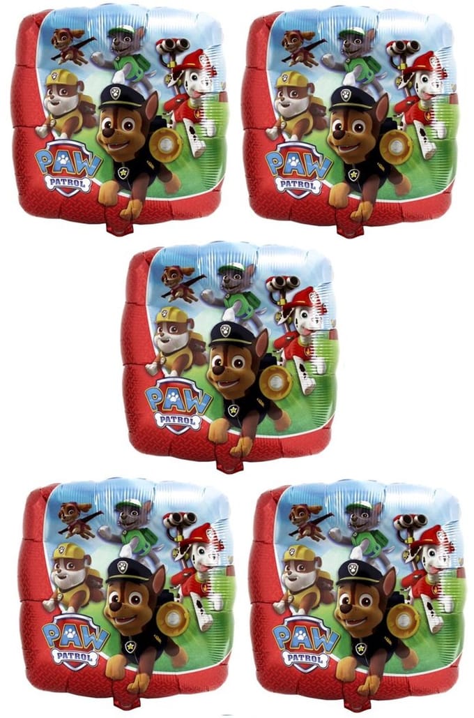 Amscan - Paw Patrol - Folie ballon - 5 Stuks - 23Cm - Leeg.