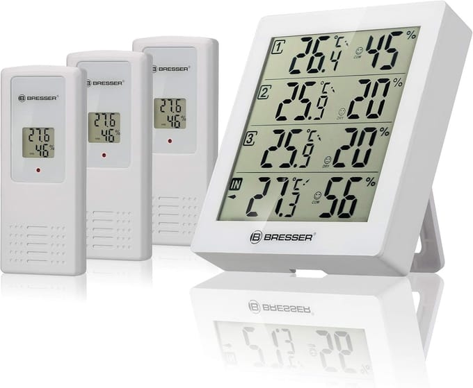 Draadloos Thermometer en Hygrometer Station met 4 Meetpunten