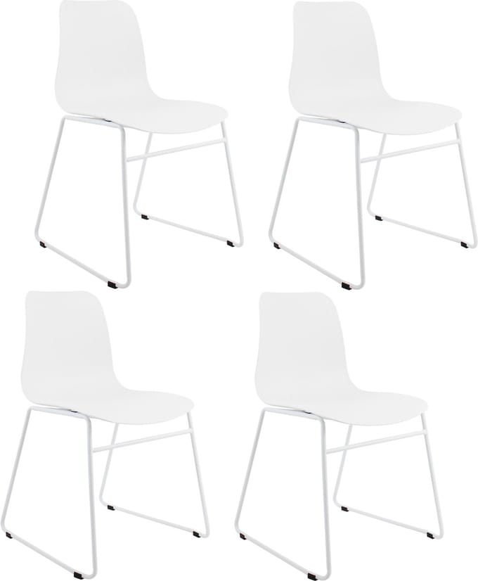 Set van 4 Kick eetkamerstoel Kiki - wit