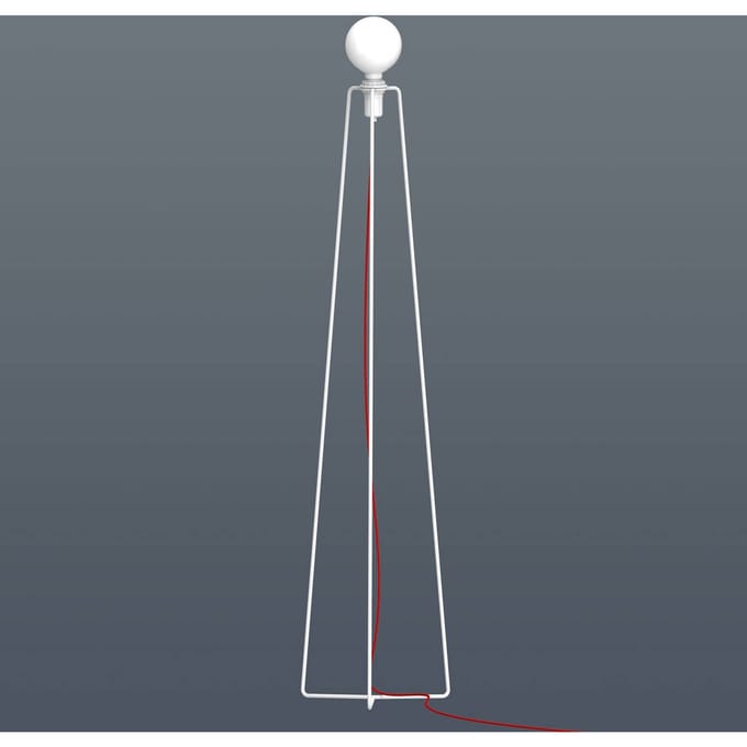GRUPA Model M3 LED vloerlamp wit, kabel rood