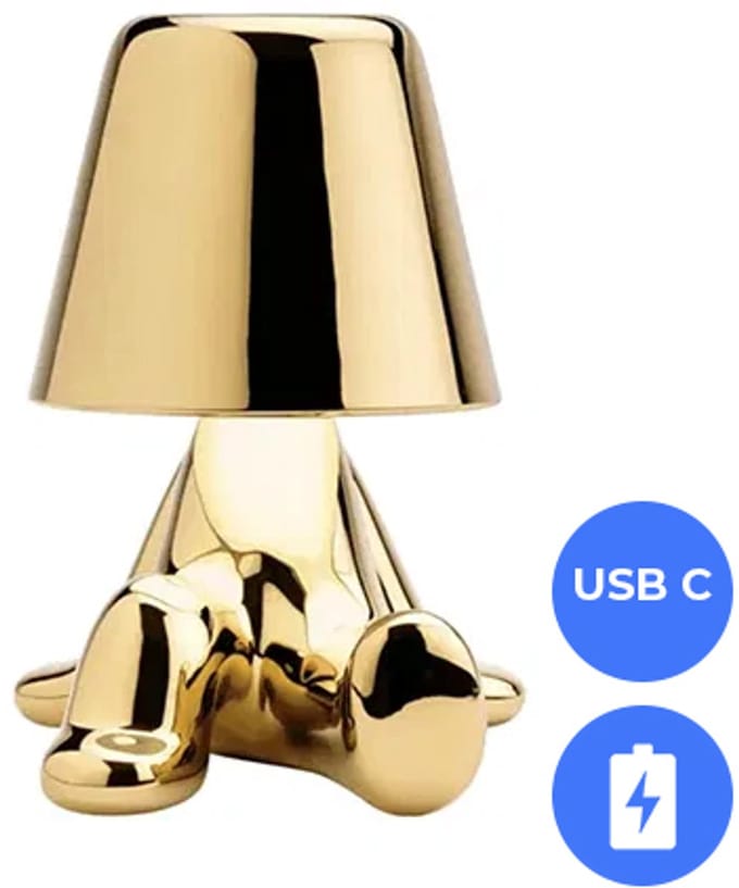 Oplaadbare LED Tafellamp - Denker - Dimbaar - USB-C - Golden Boy Vinny