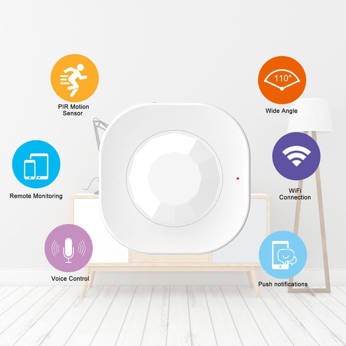 WIFI PIR Bewegingsmelder Draadloze Passieve Infrarood Detector Beveiliging Inbraakalarm Sensor Tuya APP wit