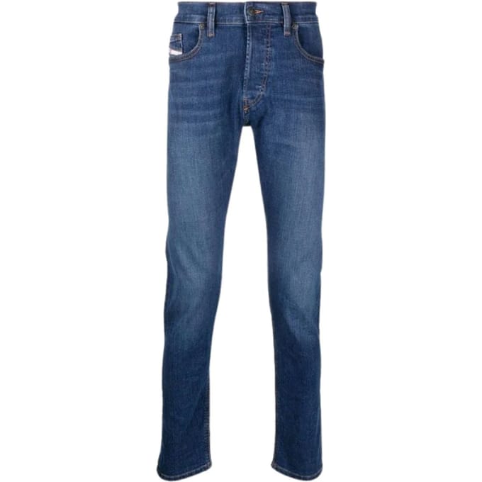 Diesel Heren D-Luster Gewassen Effen Jeans (Blauw)