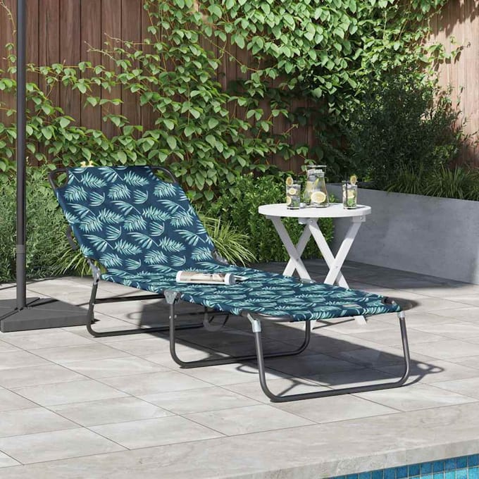 vidaXL - Opvouwbare - zonnebed - Multikleur - 188 - x - 57 - x - 86,5 - cm - Polyester