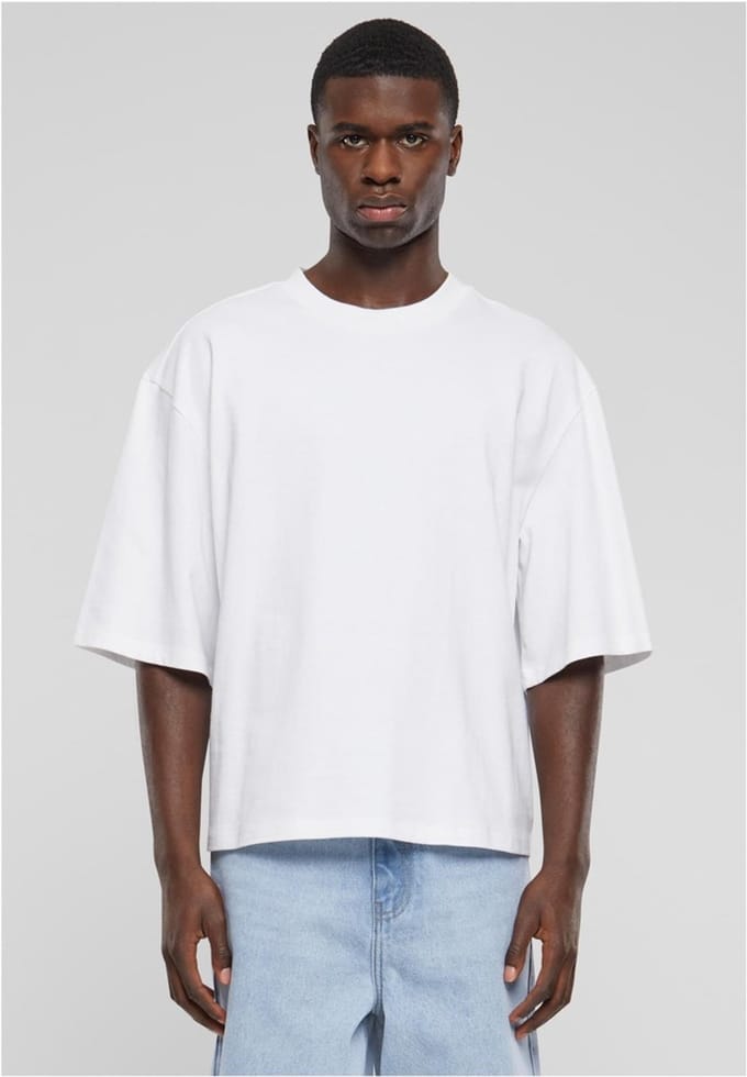 Urban Classics - Organic Oversized Cropped Heren Tshirt - 3XL - Wit
