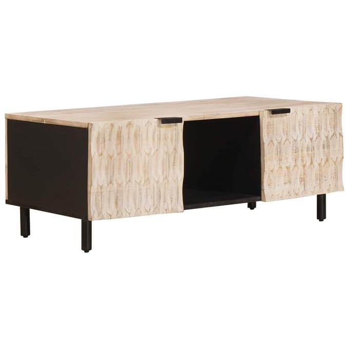 vidaXL - Salontafel - Wit - 100 - x - 54 - x - 40 - cm - Massief - Mango - Hout