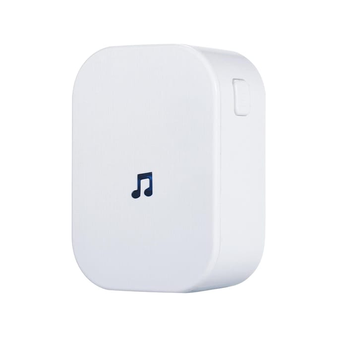 Plug-in bel voor draadloze videodeurbel, deurbel met instelbaar volume, muziekselectie UK Plug wit