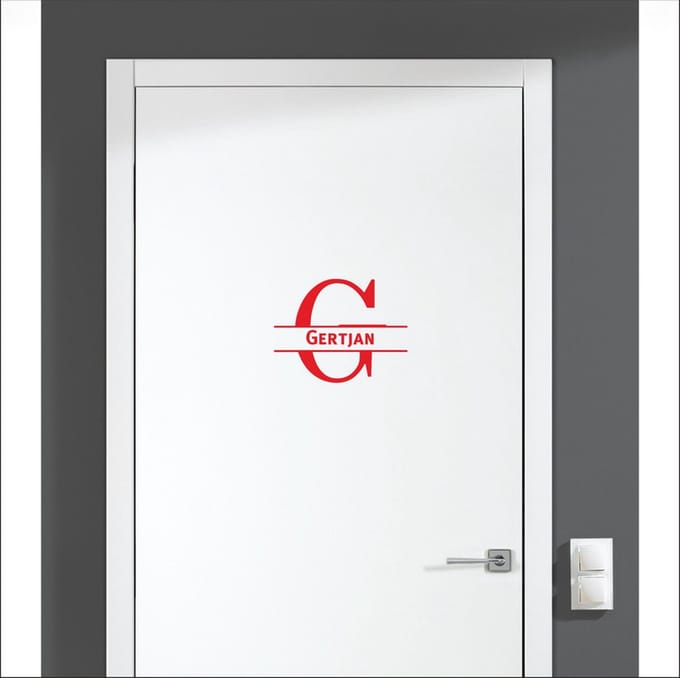 Deursticker Met Naam -  Gertjan - Rood