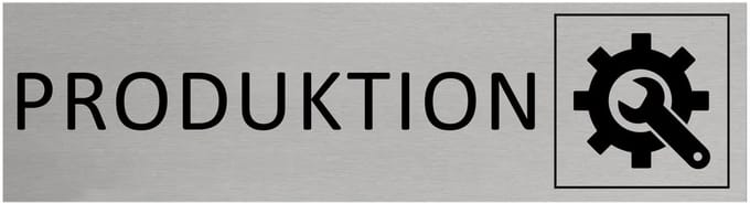 CombiCraft Aluminium Deurbordje "Produktion " 165x45mm met tape