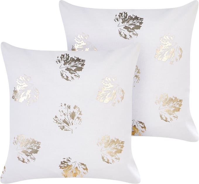 GOLDENROD - Sierkussen set van 2 - Wit - 45 x 45 cm - Fluweel
