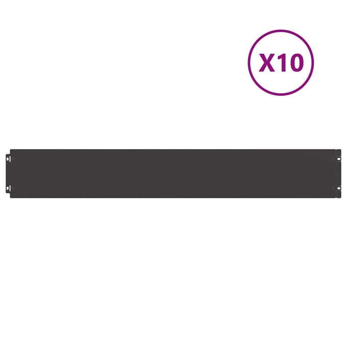 vidaXL - Gazonranden - 10 - st - 15x103 - cm - koudgewalst - staal - zwart