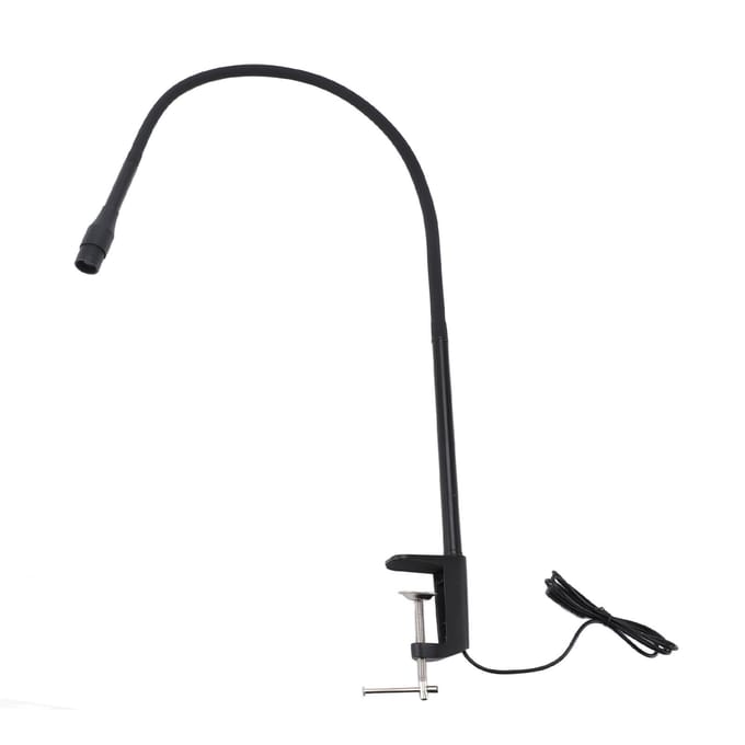 Wimperverlenging UV Lamp Zwanenhals LED Verstelbare Spotgrootte met Klem Voetpedaalschakelaar UV Nagel black