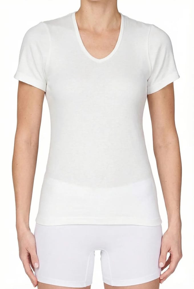 Beeren dames Thermo shirt korte mouw 07-085 wit-XL