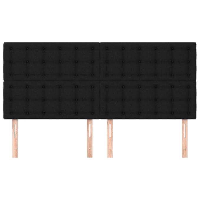 vidaXL - Hoofdbord - zwart - 180x5x118/128 - cm - stof