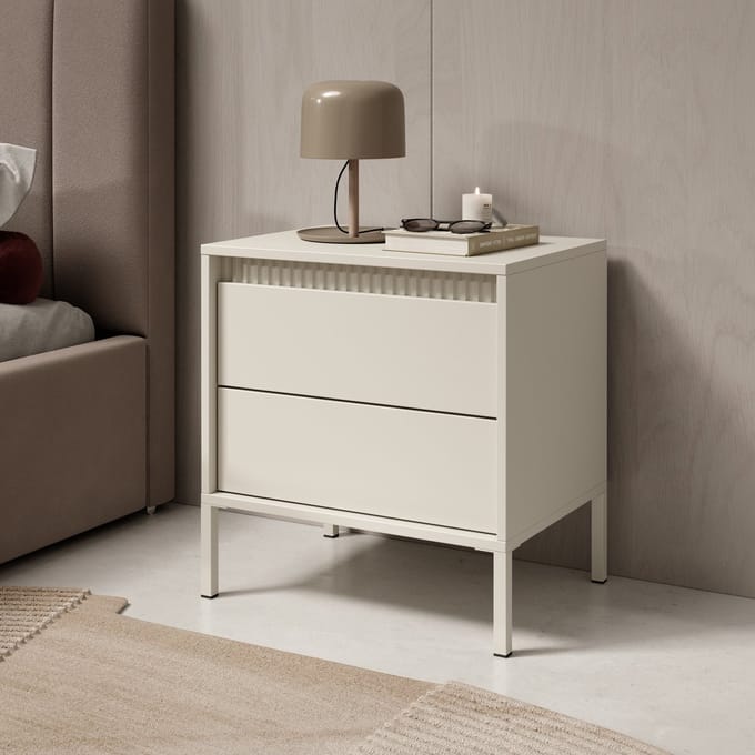 Meubella - Saran - Nachtkastje - Beige - 54 cm
