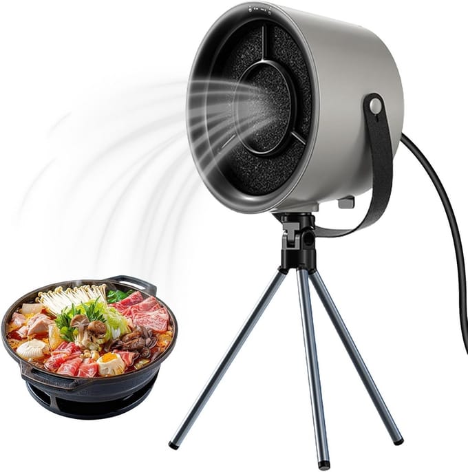 Draagbare Afzuigkap 5W – 3 Snelheden – Mini Tafelafzuigkap met Statief en Filter – USB – Donkergrijs