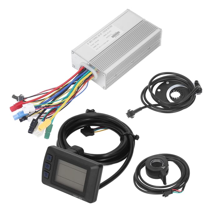 Kit de conversion pour vélo électrique 36 V 48 V 1 000 W 30 A, moteur sans balais, contrôleur, écran M3, accélérateur au pouce black