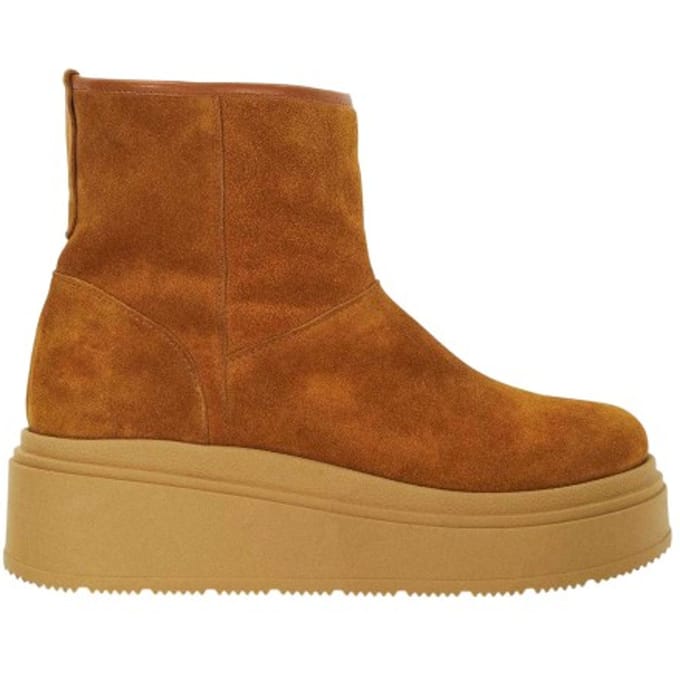Dune London Dames Podsey Suede Plateauboots (Tan)