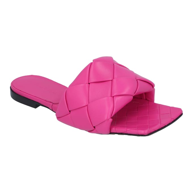 Bottega Veneta Lido Platte Sandalen roze