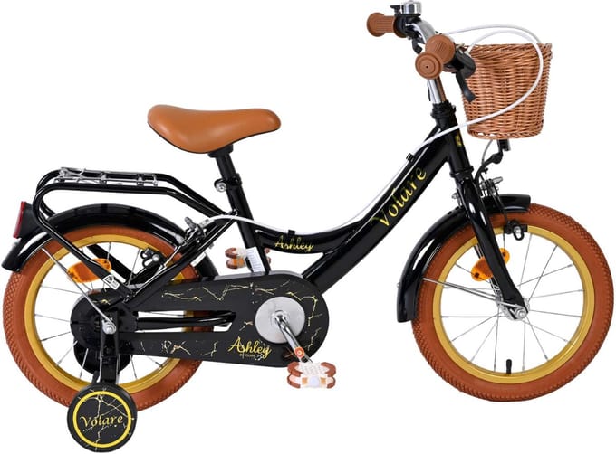 Volare Ashley Kinderfiets - Meisjes - 14 inch - Zwart - Twee handremmen