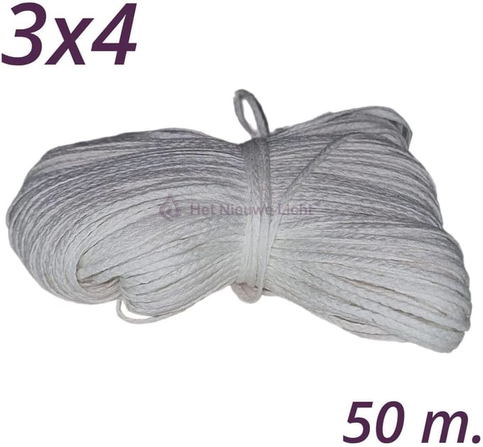 Kaars Lont | HNL 3x4 | 50 meter | Wick | Pit | Wiek | Kaarsenlont.