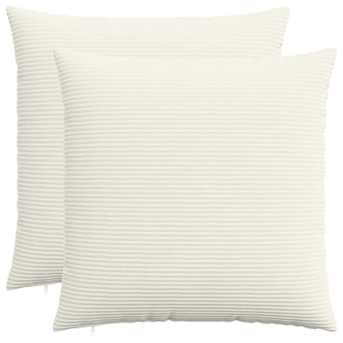 vidaXL - Kussensloop - 2 - pcs - HEERLEN - Crèmekleurig - 80 - x - 80 - cm - corduroy