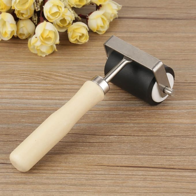 Rubberen Brayer Roller Verfkwast Inkt Applicator Kunst Handwerk Olieverf Gereedschap beige