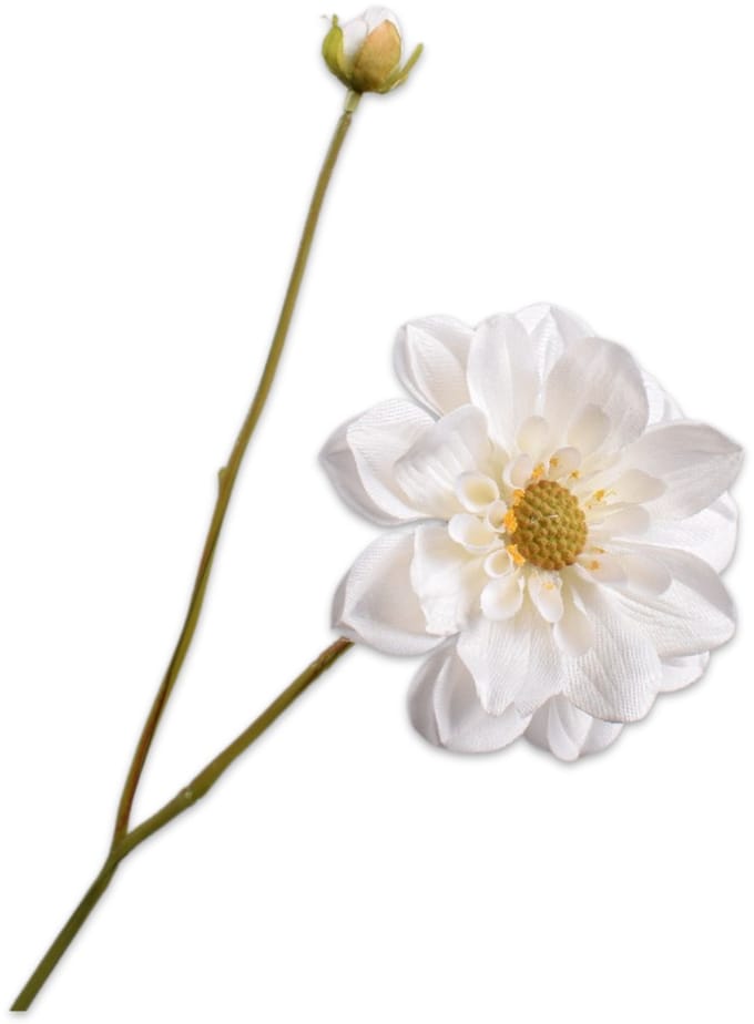 Silk-ka - Kunstbloem - dahlia - creme - H48 cm - 3 stuks