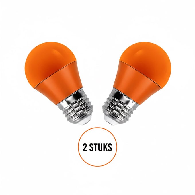 G45 kogellamp oranje 2 stuks - E27 LED lamp 4W=30W gloeilamp - 230V