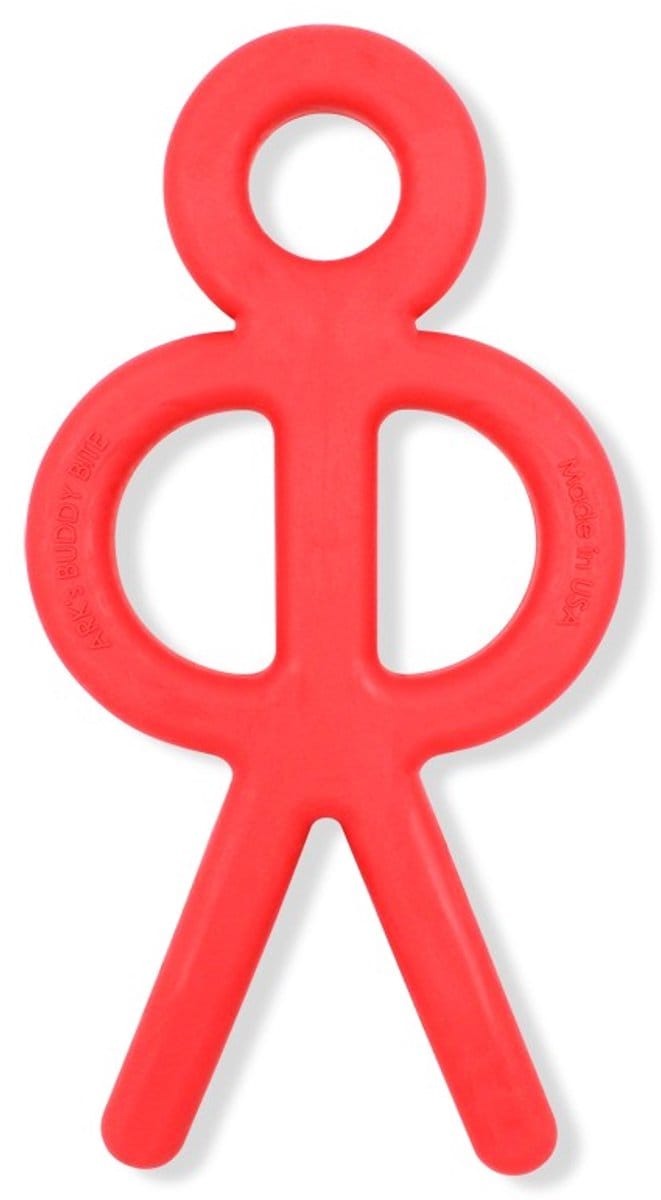 Ark Therapeutics bijtspeelgoed stick figuur rood kauwspeeltje kinderen.