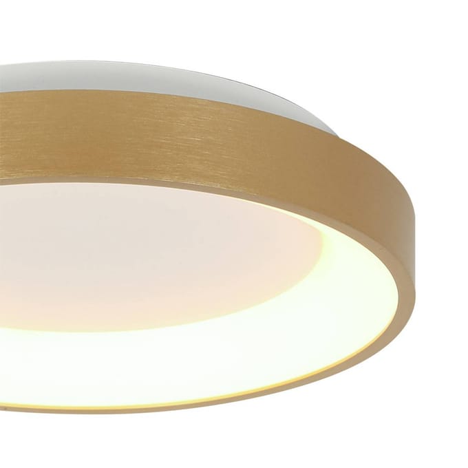 Plafonnieres Plafondlamp Ringlede 3690GO Goud rond 28cm kunststof/metaal Steinhauer trendy binnen